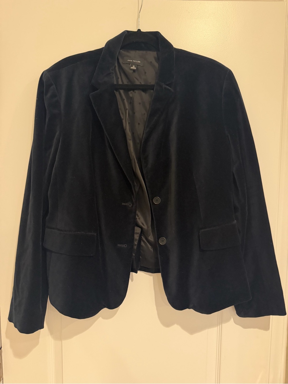 ELEVATE YOUR LOOK Ann Taylor Black Velvet Tailored Blazer